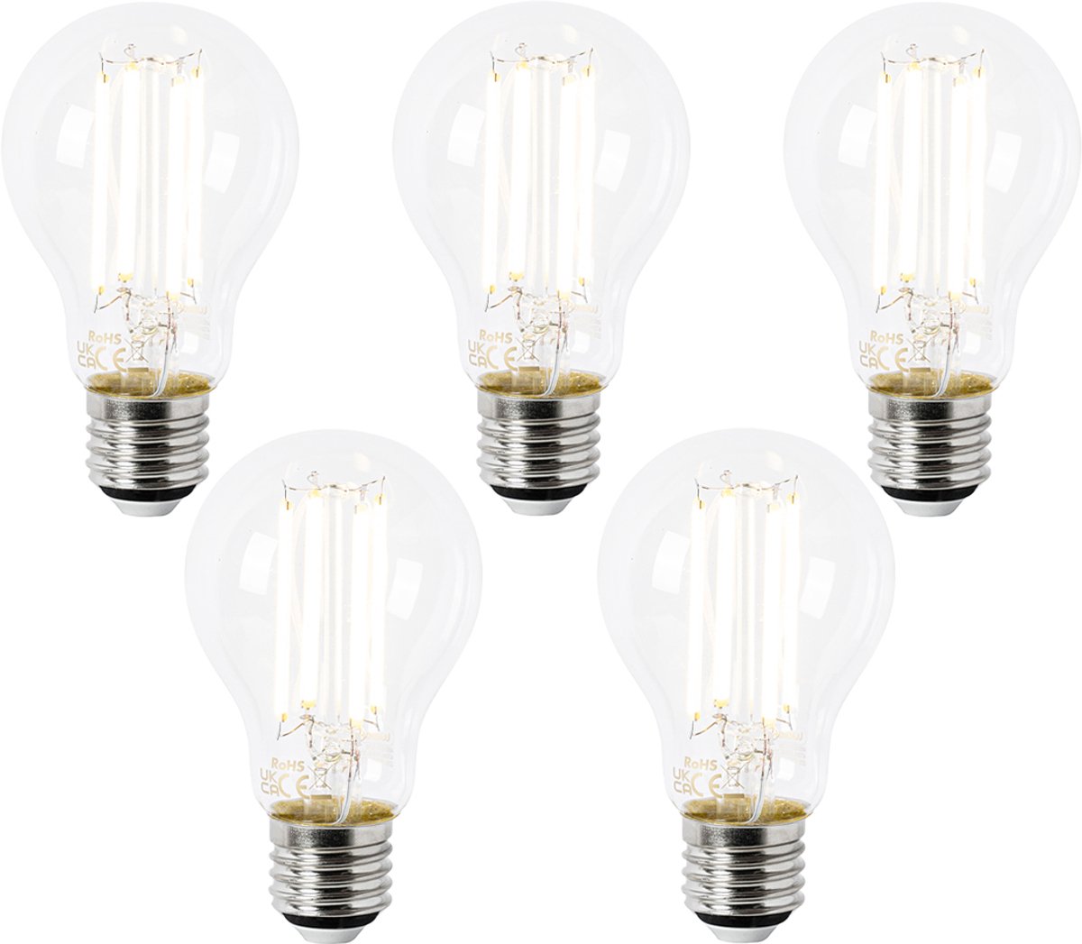 LUEDD Set van 5 E27 LED lamp A60 helder 2,2W 470 lm 2700K