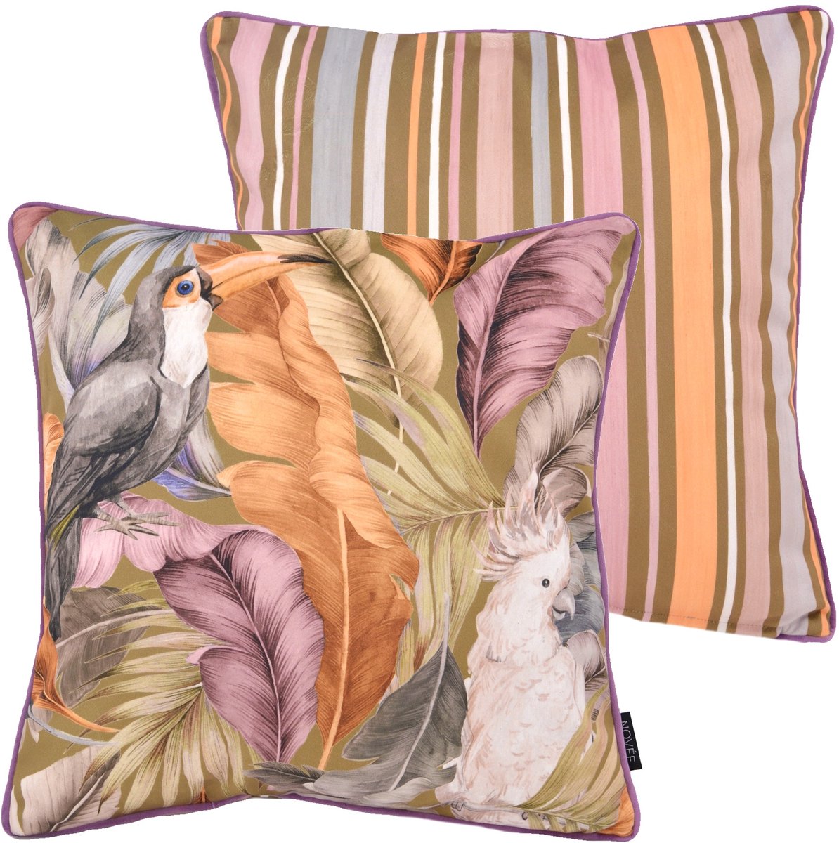 NOVÉE Sierkussen Velvet Noura Paars | 45 x 45 cm | Velvet/Polyester