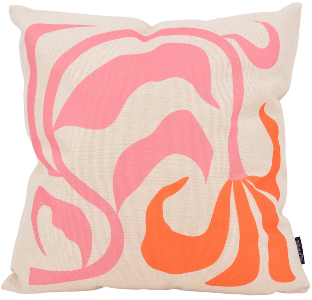 Gek op Kussens! Sierkussen Tropical Flora | 45 x 45 cm | Katoen/Linnen roze oranje