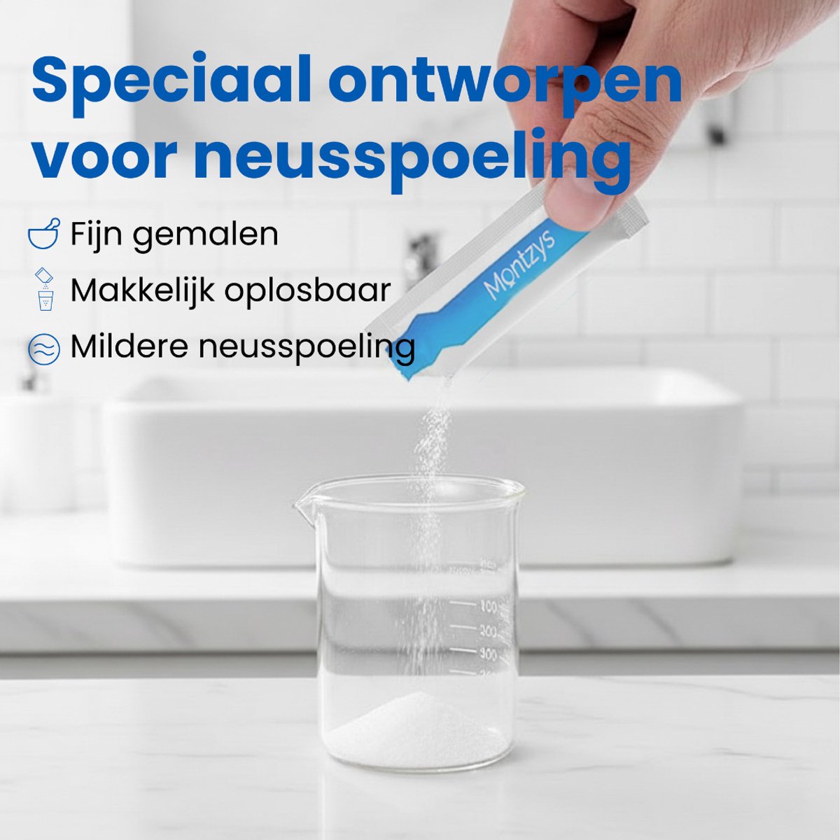 Montzys® Neus Spoelzout Set - 120 Stuks - Geschikt voor Neusreiniger, Neusdouche & Neusspoeler - Neti Pot met Nasaal Zout - voor Kinderen, Baby & Volwassenen — cadeau in Cadeau-ideeën - foto 5