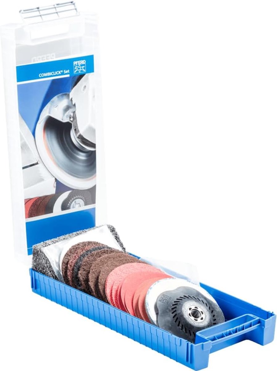Combi-click set - Slijp- en polijstgereedschap - Oppervlaktebewerking - Gepatenteerd snelspansysteem - 115 mm schroefdraad M14
