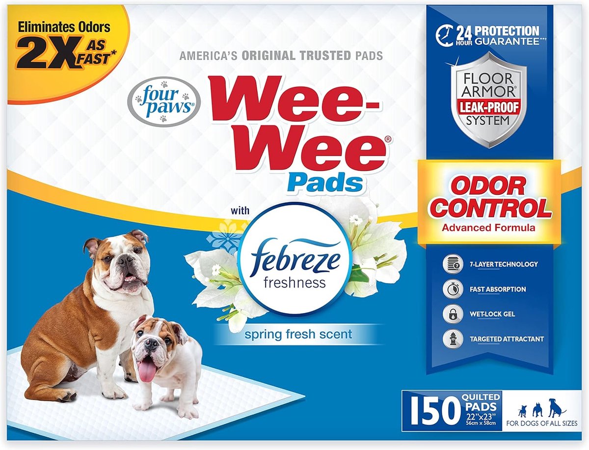 Honden Trainingspads - Zindelijkheidsmatten - Huisdier Hygiëne - Geurbestrijding met Febreze - Standaard 58x56 cm - Wit