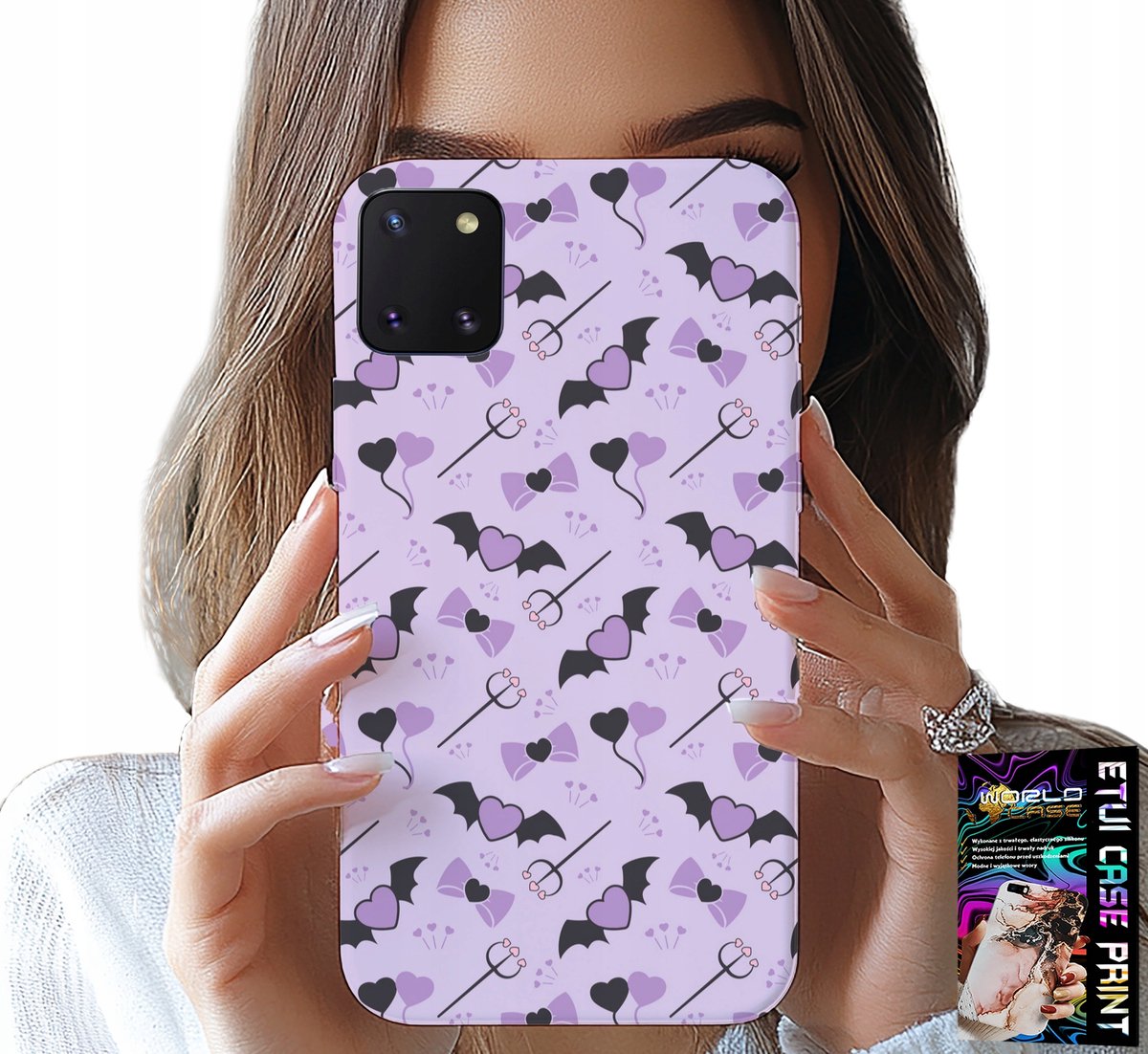 HOESJE VOOR SAMSUNG GALAXY A81 - MODIEUZE PATRONEN: VORK, HARTJES, KOMMEN