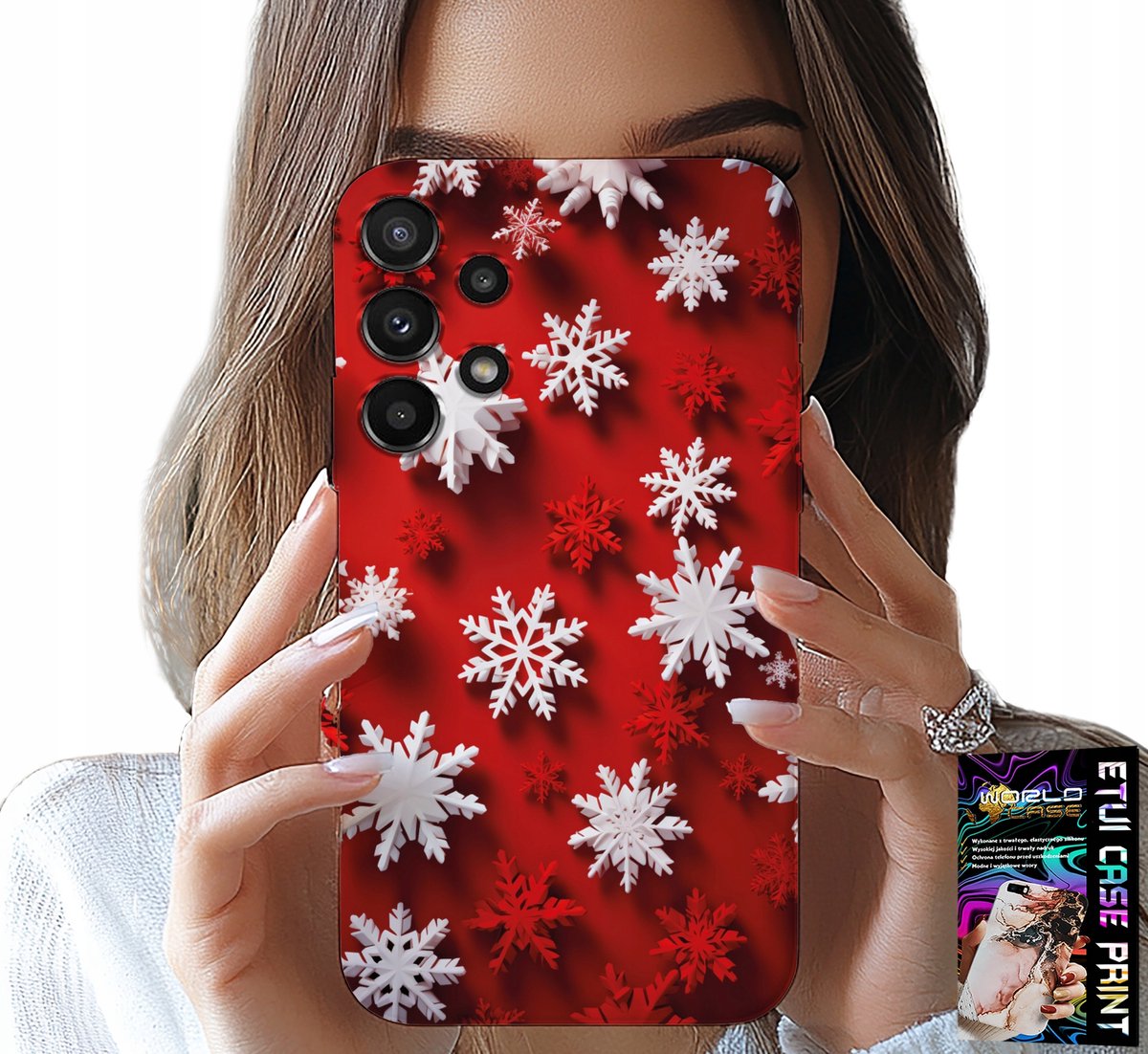 HOESJE VOOR SAMSUNG GALAXY A32 4G - SNEEUWVLOKKEN, SNEEUW, STERREN, KERST