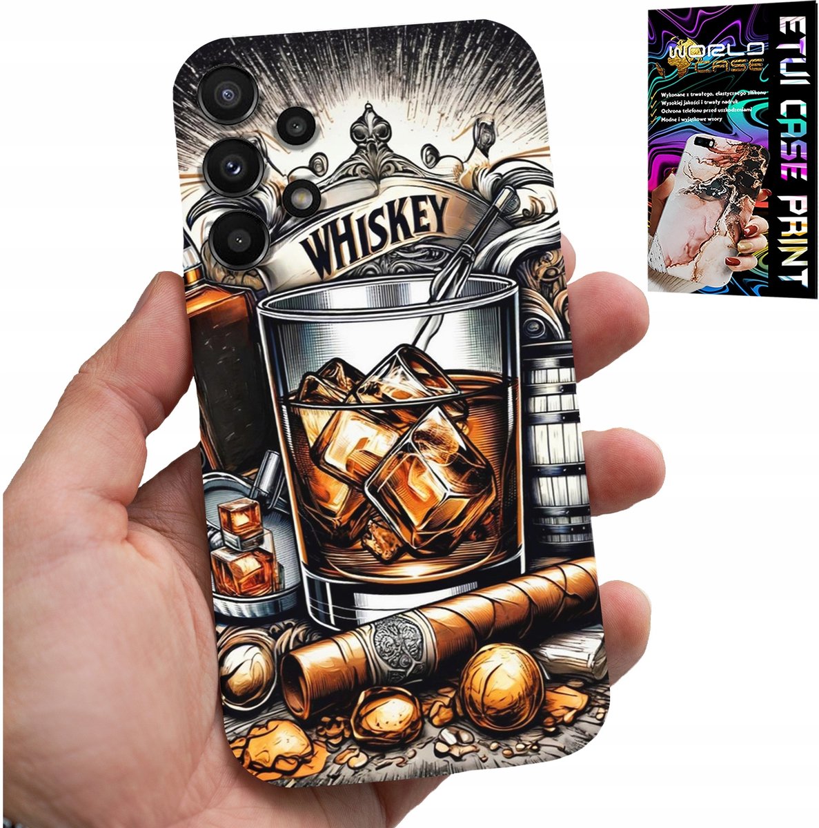 HOESJE VOOR SAMSUNG GALAXY A32 5G - WHISKY-SIGARPATROON VOOR HEREN ACHTERKANT
