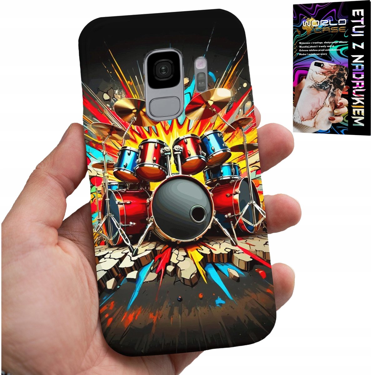 HOESJE VOOR SAMSUNG GALAXY S9 - ROCK DRUMS ROCK & ROLL + FILM