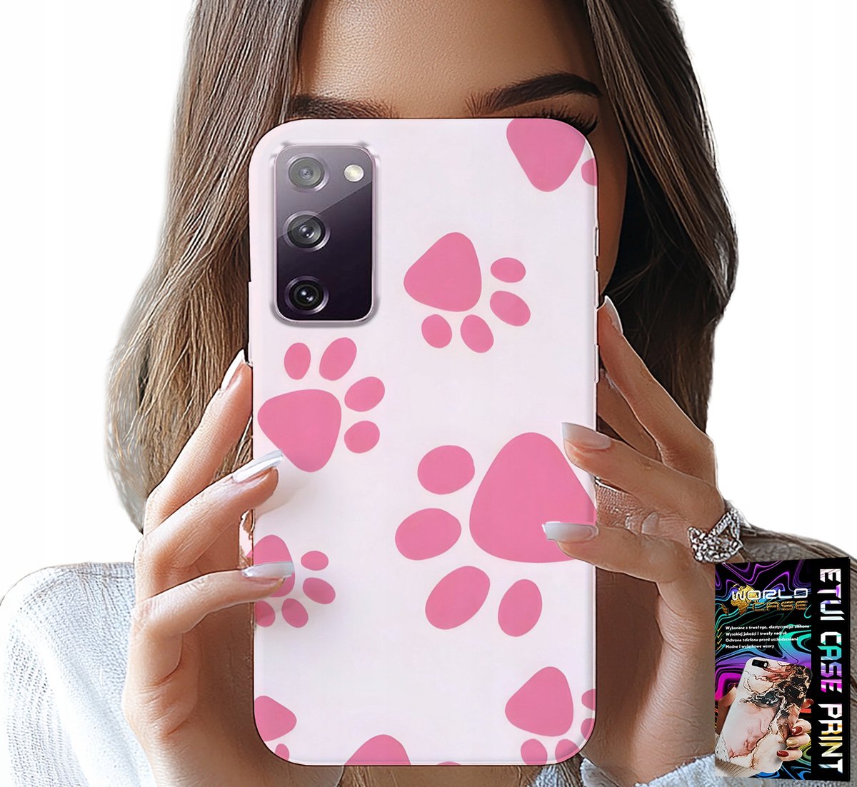 HOESJE VOOR SAMSUNG GALAXY S20 LITE - ROZE HONDENPOTEN, ACHTERKANT, HOESJE