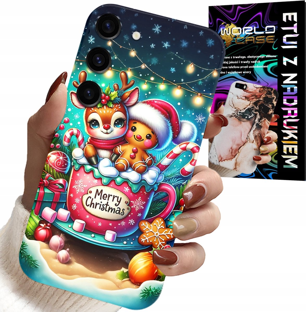 HOESJE VOOR SAMSUNG GALAXY S23 PLUS - RENDIER MET PEPERKOEK VROLIJK KERSTFEEST