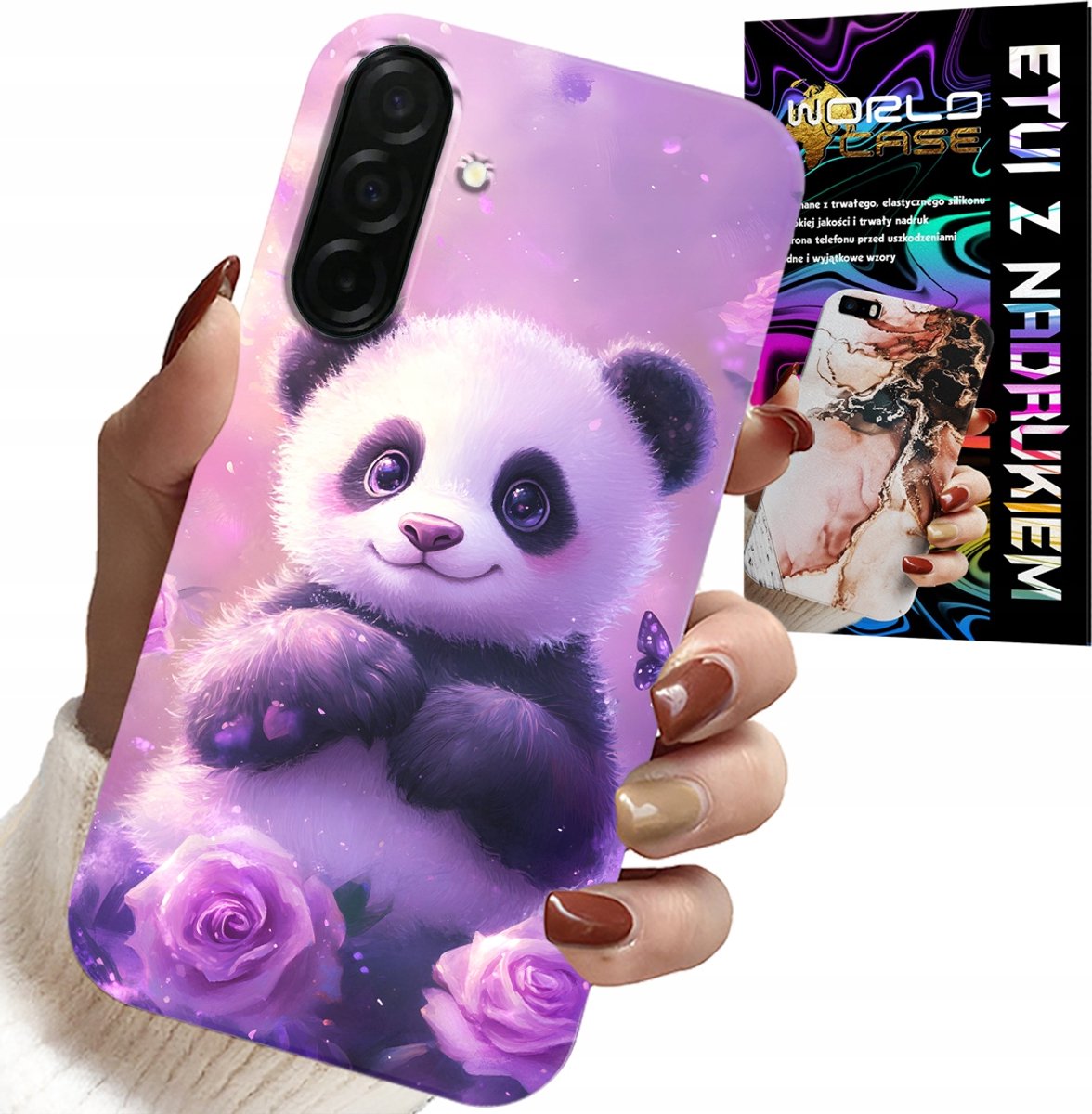 Hoesje voor Samsung Galaxy A56 5G - Leuke panda-print voor kinderen + glas