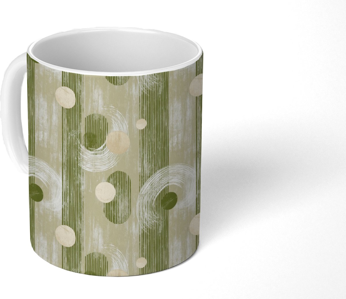 Mok - Koffiemok - Artistiek - Modern - Groen - Mokken - 350 ML - Beker - Koffiemokken - Theemok