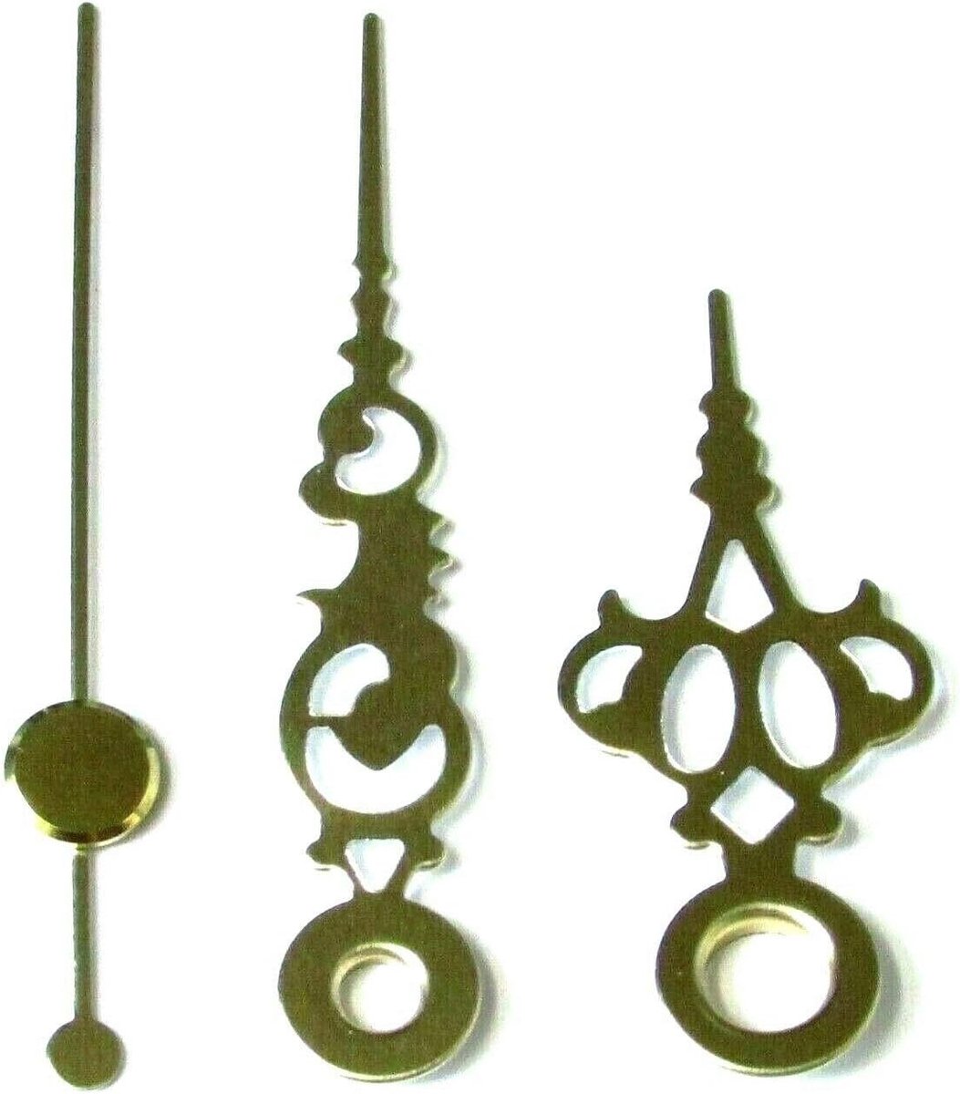 Klok Wijzers - Uurwerk Onderdelen - Klok Reparatie - Druk Fit Systeem - Diverse Maten - Goud