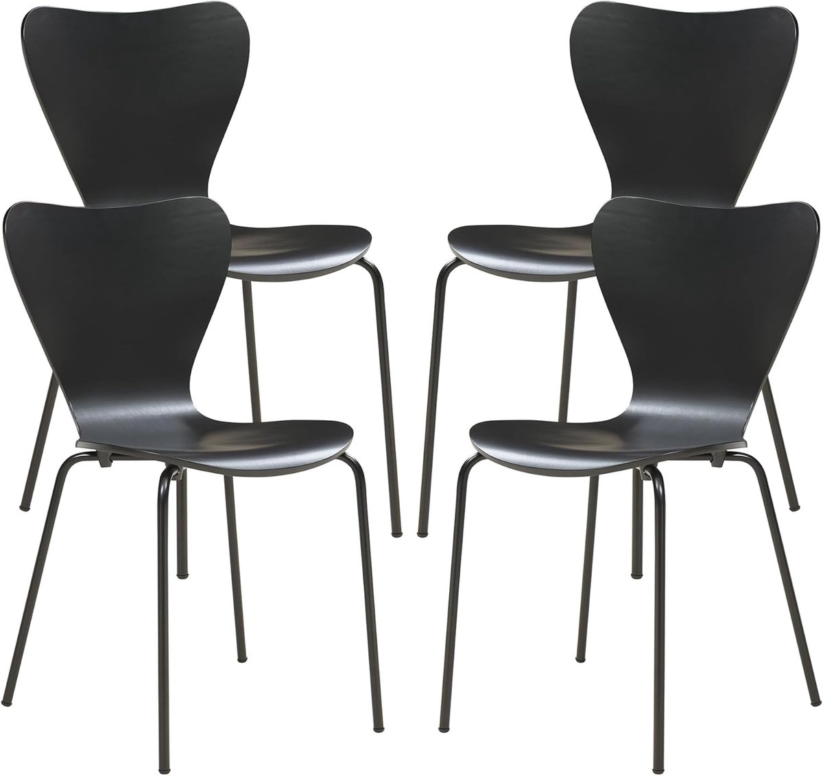 Eetkamerstoelen Set - Comfortabele Stoelen - Eten Ontmoeten - Stapelbaar Design - 80x48x46