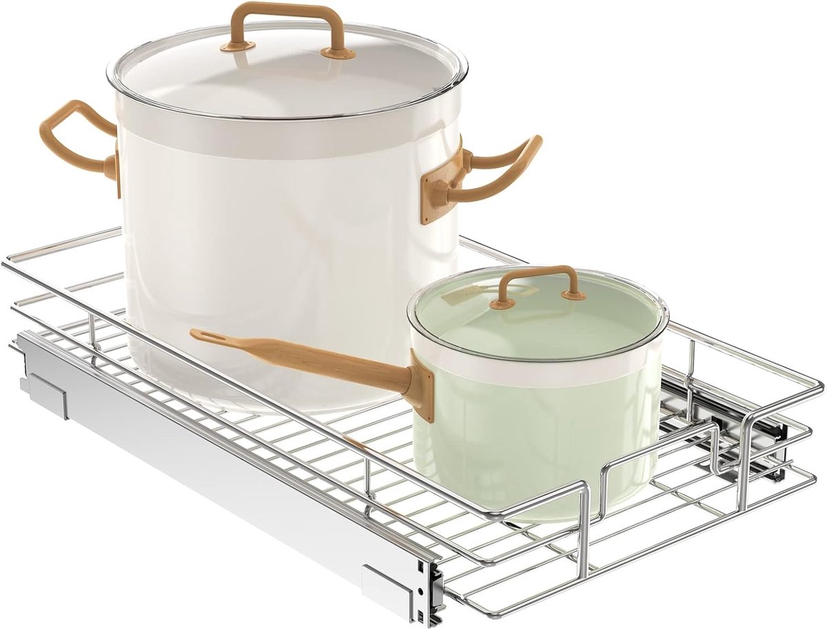 Kast Organizer - Uittrekbare Planken - Keuken Opbergen - Verbeterd Ontwerp - 54x23x9 cm