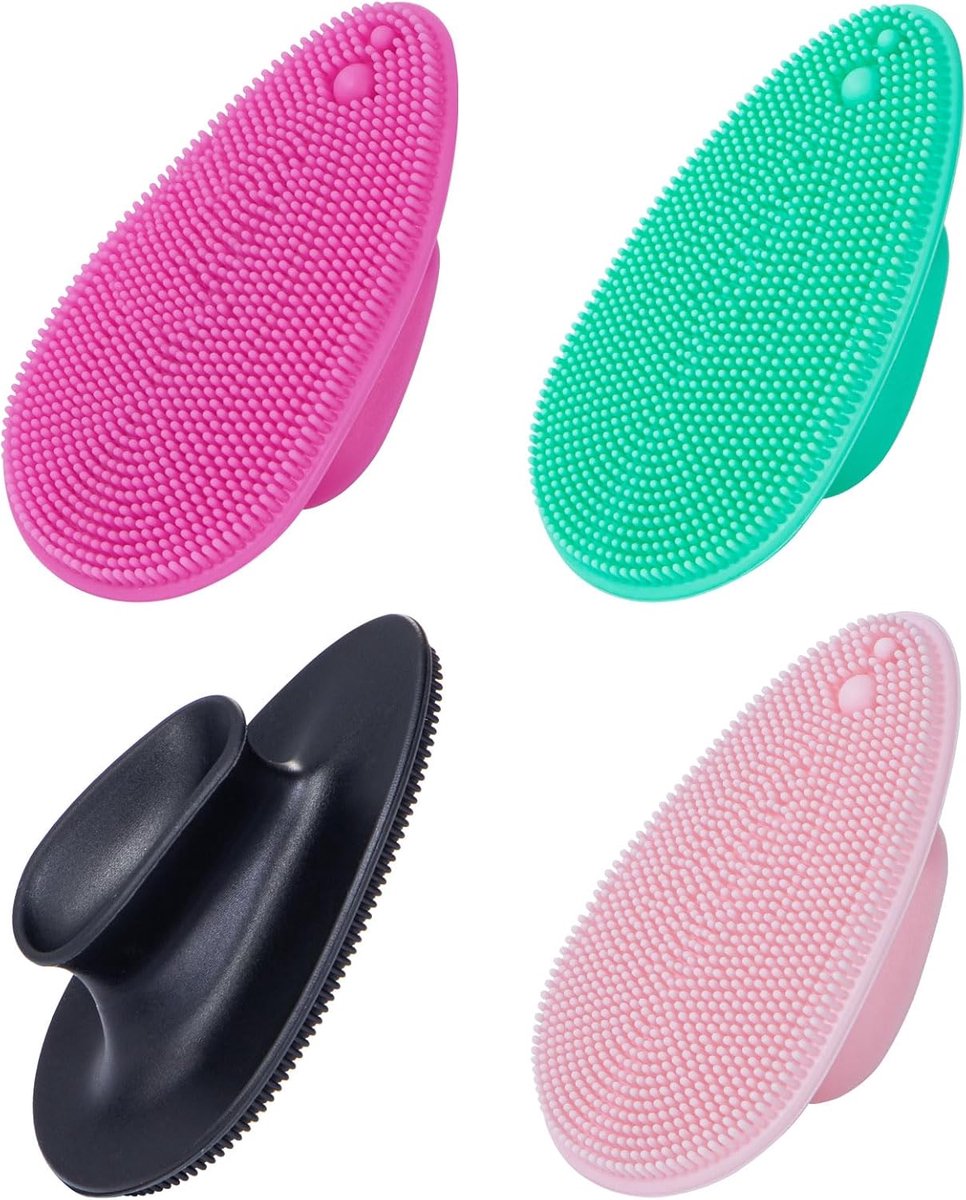 Gezichtsreinigingsborstel Set - Gezichtsscrubber Peelings - Dagelijkse Huidverzorging - Zacht Siliconen Materiaal - 4 Stuks - Meerdere Kleuren