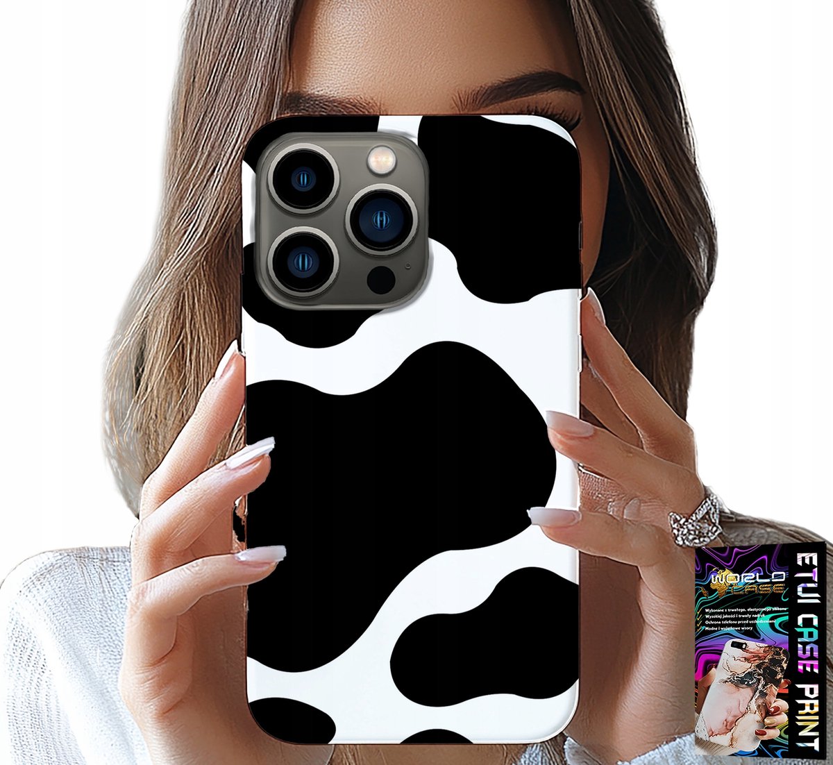 Hoesje voor iPhone 16 Pro Max - Zwart-witte koeienpatches, trendy patronen