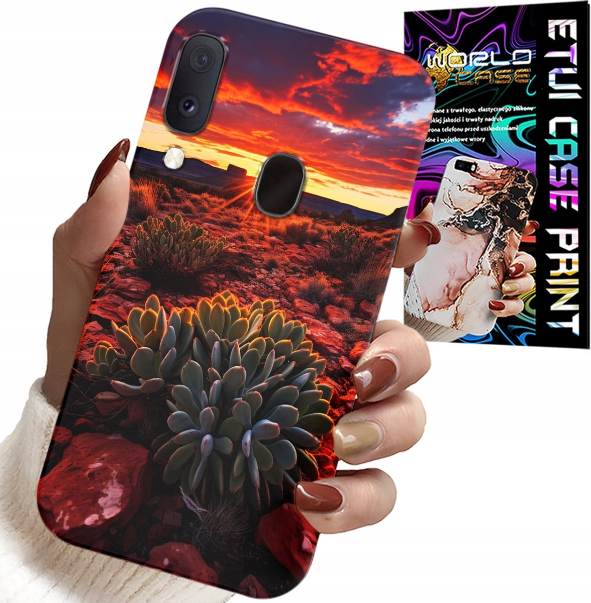 HOESJE VOOR SAMSUNG GALAXY A20E - MEXICAANSE WOESTIJNUITZICHTEN HOESJE + GLAS
