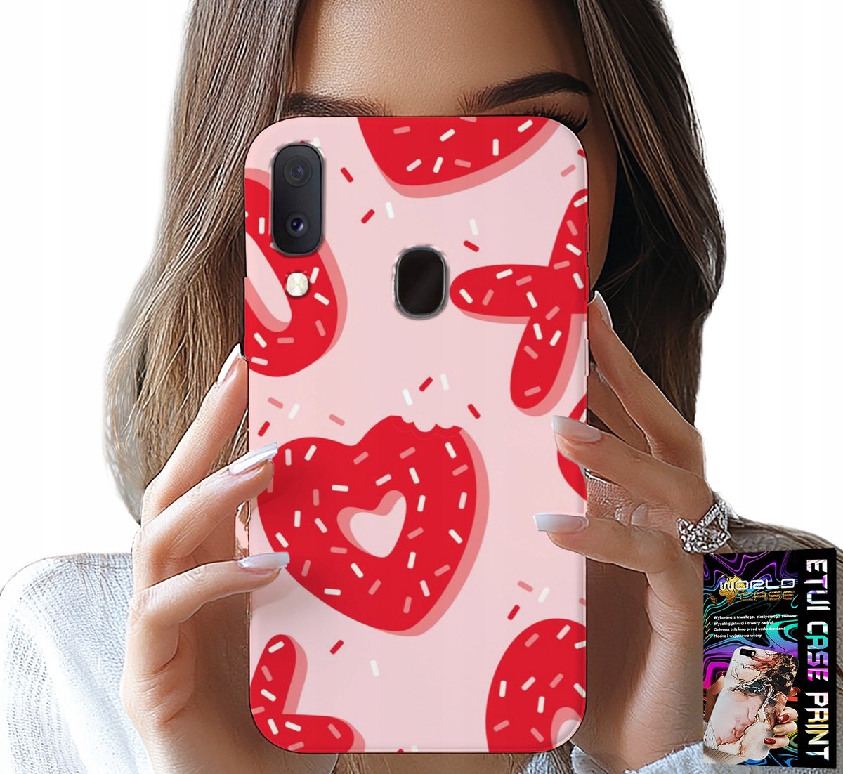 HOESJE VOOR SAMSUNG GALAXY A20E - VROUWELIJKE, MODIEUZE PATRONEN XOXO HART + GLAS