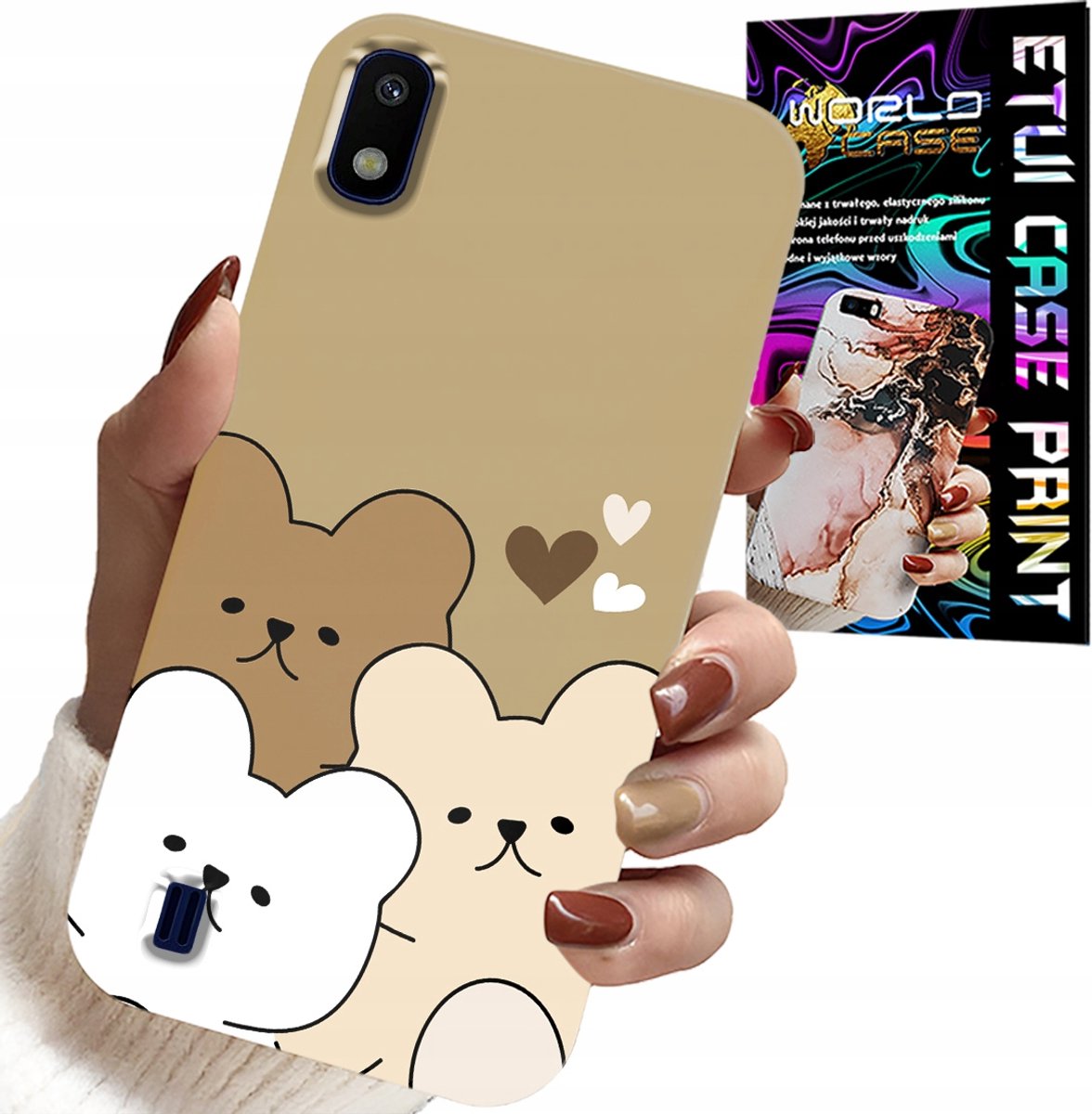 SAMSUNG A10 HOESJE - TEDDYBEER, TEDDYBEERPATRONEN VOOR DE ALLERJKERS
