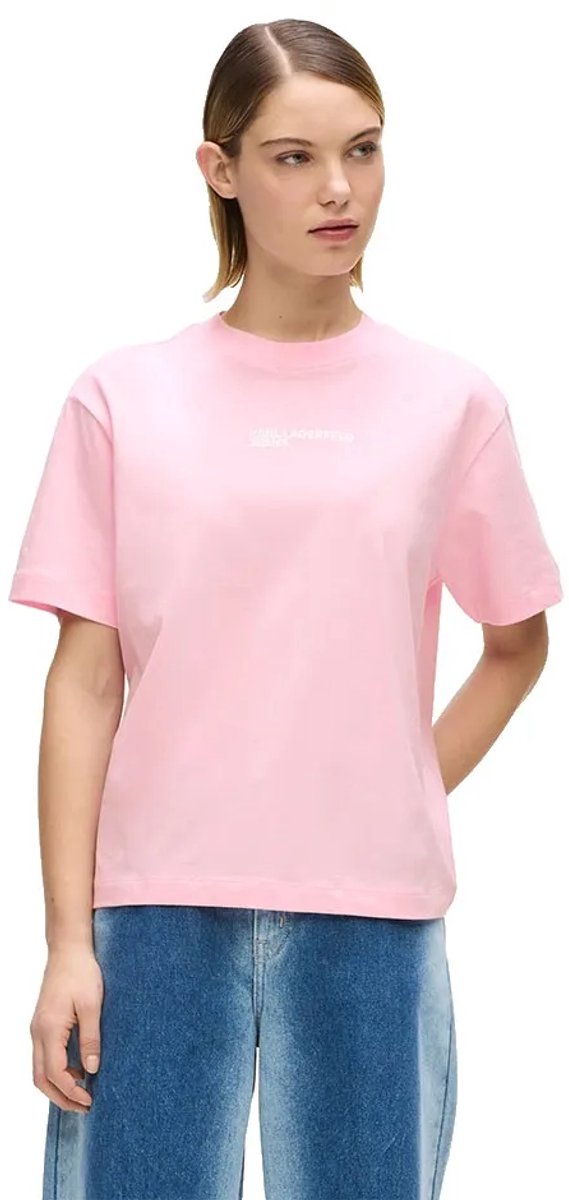Karl Lagerfeld Jeans B2w17069 T-shirt Met Korte Mouwen Roze S Vrouw