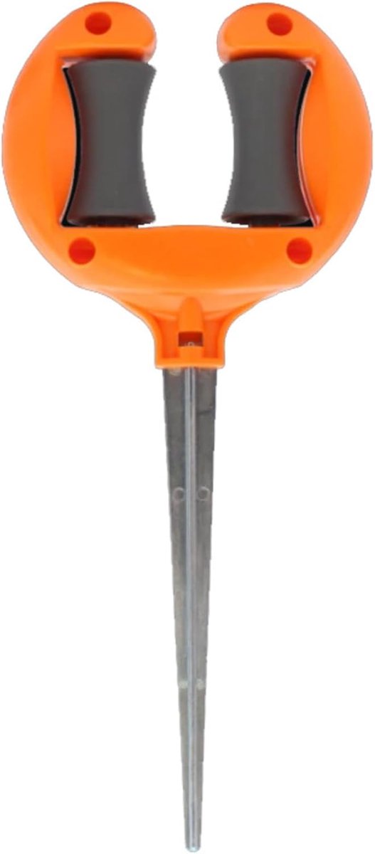 Hose guide - Tuinslanggeleider - Slanggeleider tuinslang - Grondspies - Tuinslang Ondersteuning - Tuinaccessoire - Beschermt en voorkomt knikken - Roterende rollers - Oranje