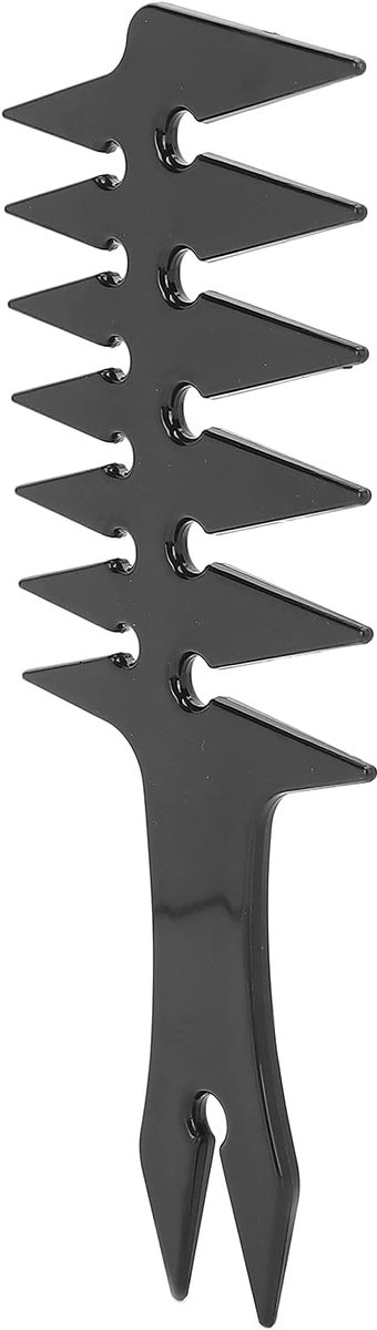 Haarkam - Stijlkam - Unieke kapsels maken - Ronde tanden - 20x8x0.5cm - Zwart