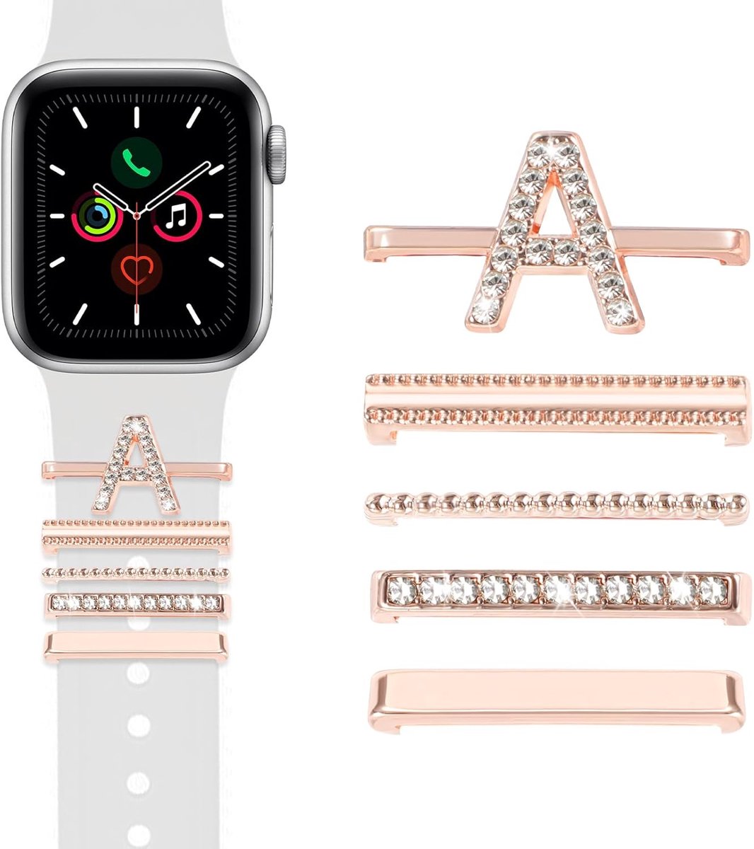 Horlogeband Bedels - Decoratieve Ringen - Smartwatch Personaliseren - Set van 5 - Metaal