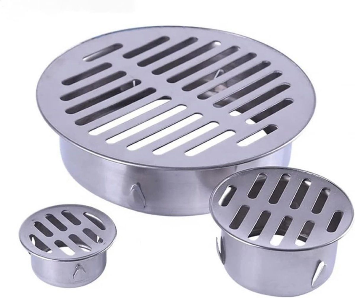Afvoerdeksel - Vloerafvoer - Buitenafvoer - Verwijderbaar filter - Zilver