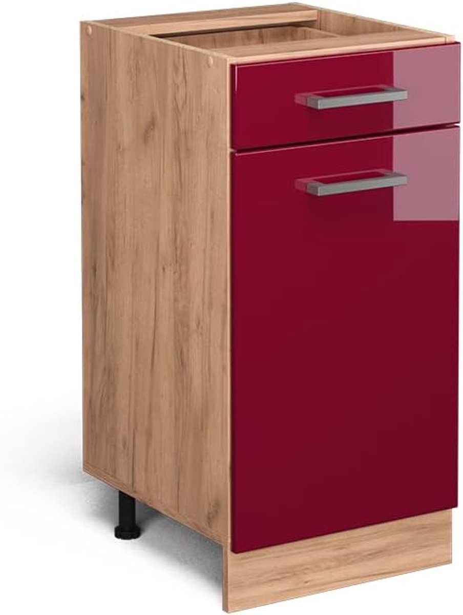 Keukenonderkast - Keukenmodule - Keukenopslag - Modulair Systeem - 40 cm breed - Rode hoogglans