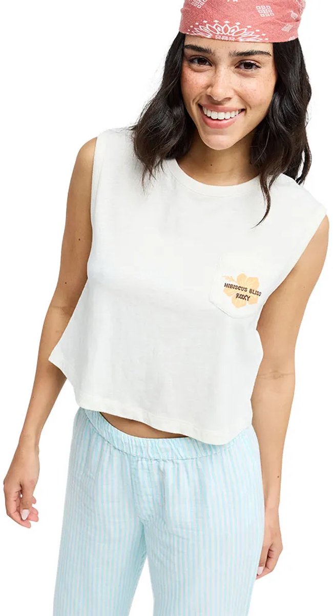 Roxy Salt Blocks Muscle Mouwloos T-shirt XS Vrouw Coconut Milk