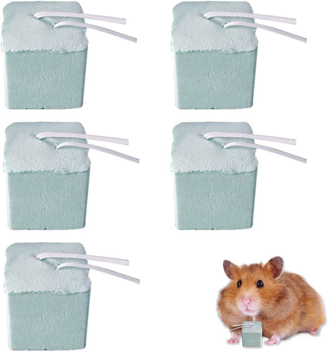 Minerale Kauwstenen - Knaagdier Speelgoed - Tanden Slijpen - Natuurlijk Mineraal - 5 Stuks