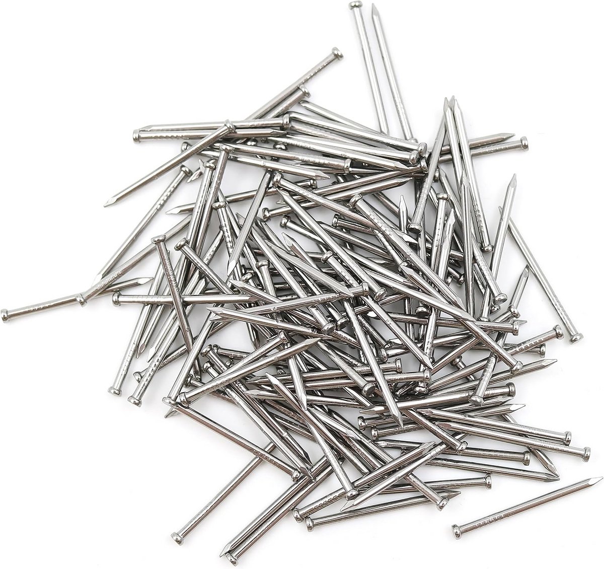 IJzeren Spijkers - Kleine Nagels - Bevestigen Glas - Platte Kop - 100 Stuks - Blank