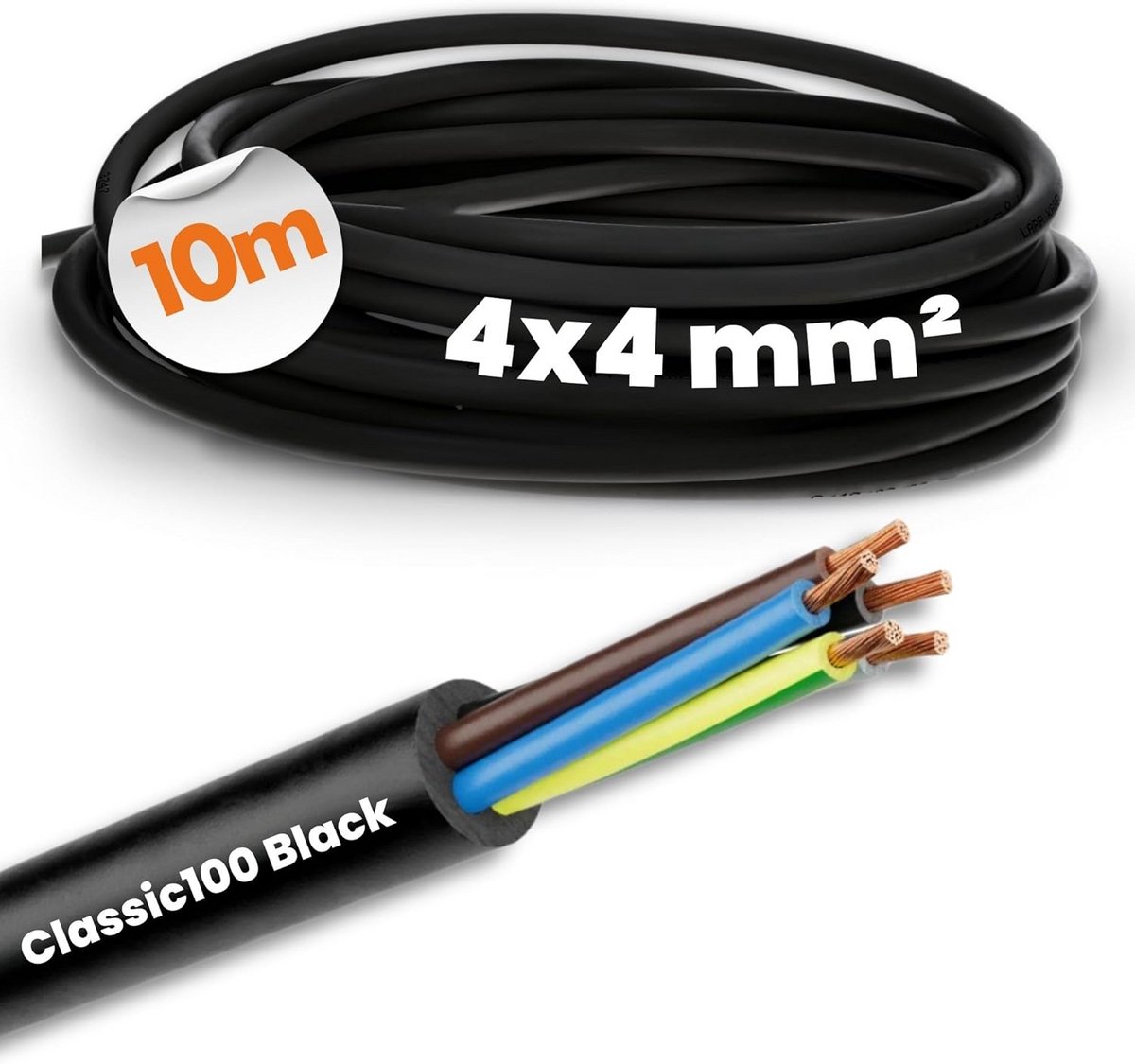 Besturingskabel voor Buiten 10 Meter 4 Gekleurde Aderen 4 mm² UV-Bestendig