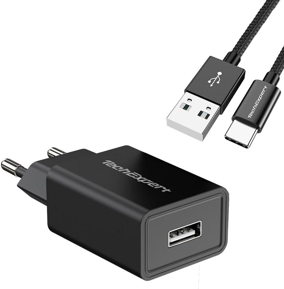 Universele USB-C Oplaadset voor Tablets en Smartphones 10W Zwart