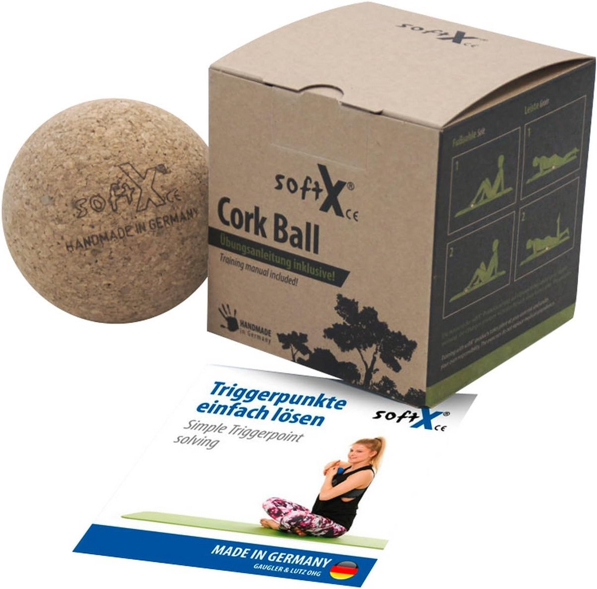 Fascia Roller Bal van Kurk voor Spierherstel en Massage, 9,5 cm