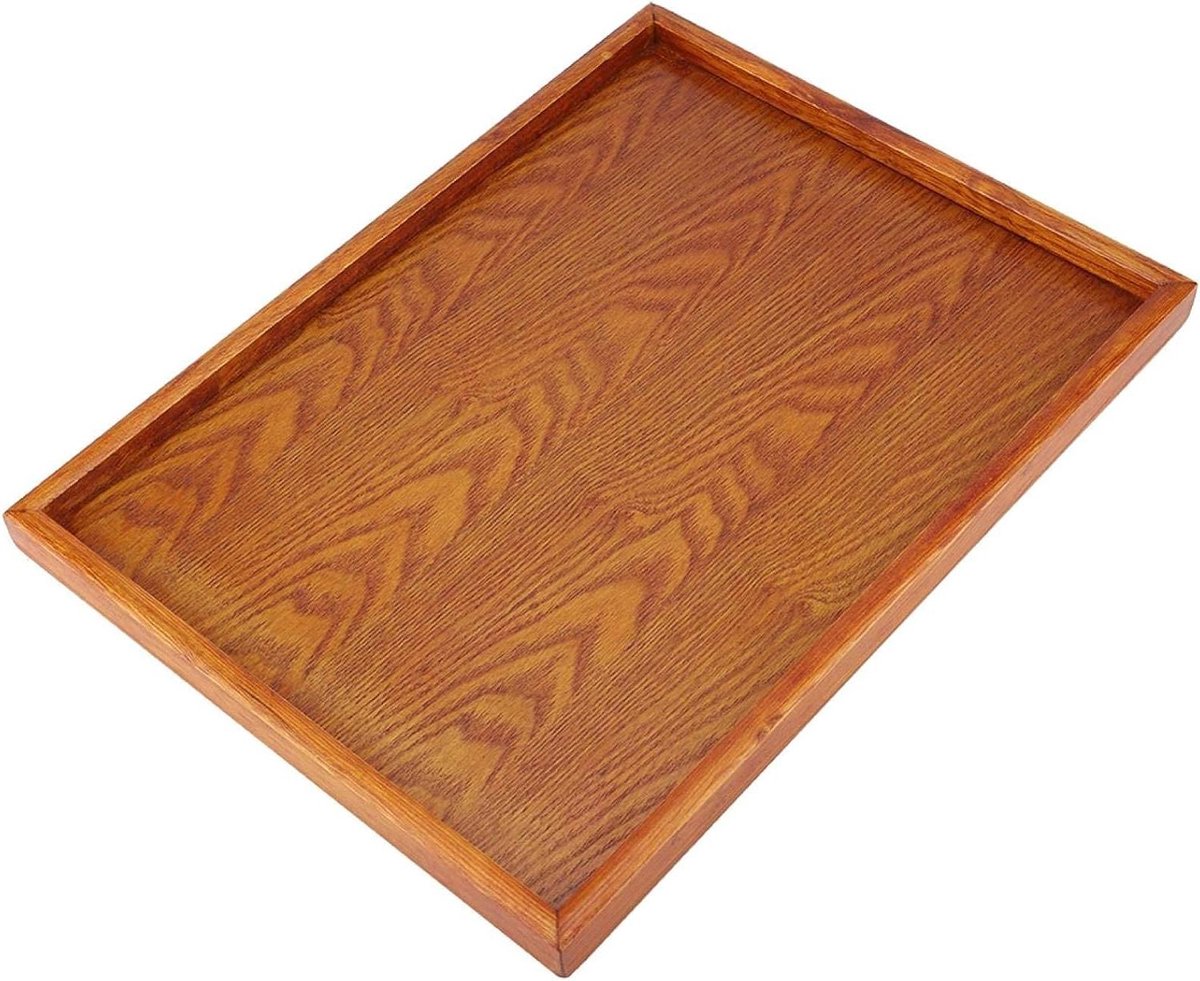 Dienblad van bamboe voor lage tafelbladen - houten serveerschaal - rechthoekig 36 x 27 cm