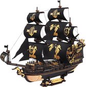 HHHK - Houten 3D Puzzel Piratenschip - 3d Puzzel Hout - 3d Puzzle - Boot - Bouwpakketten Volwassenen - Houten Puzzel - Puzzel