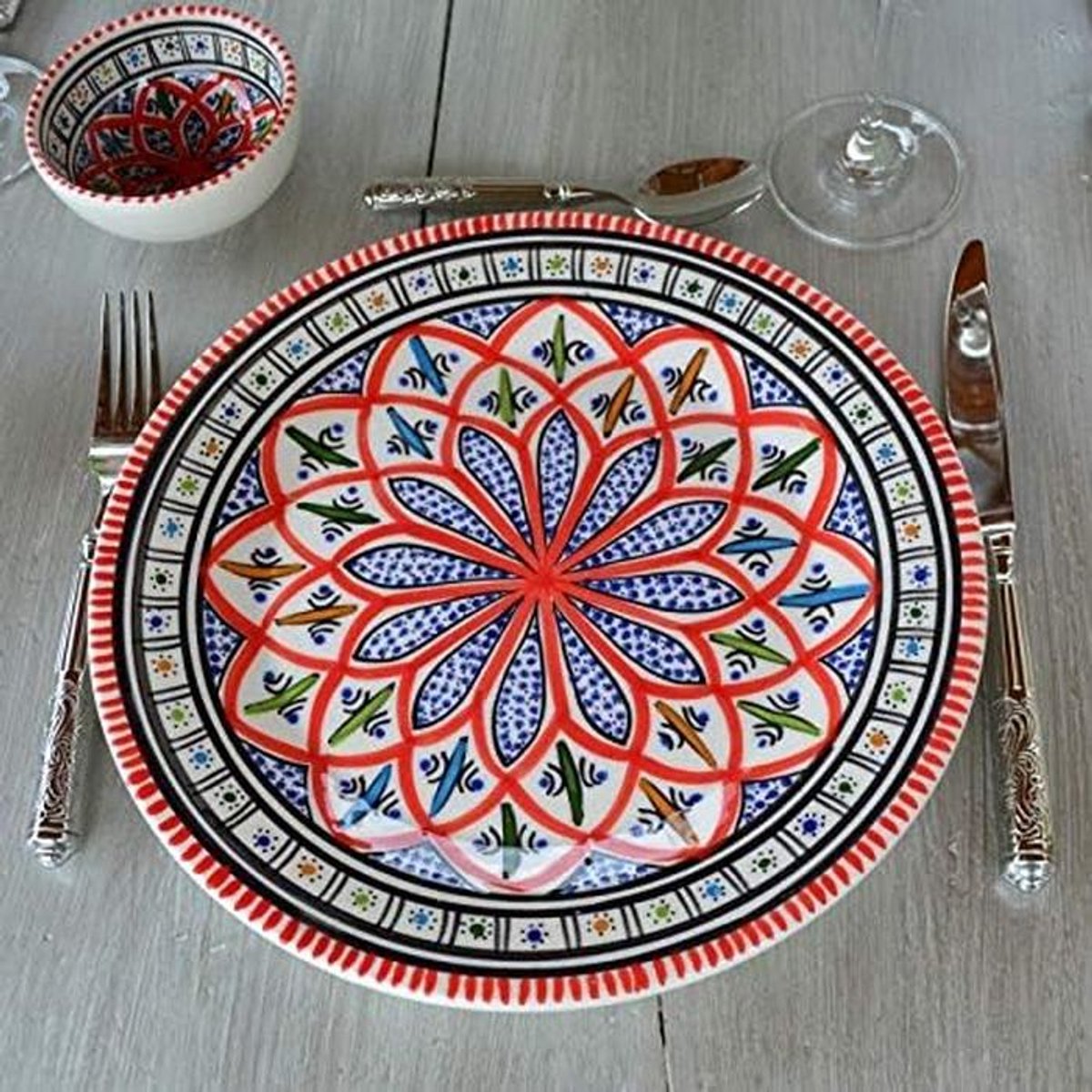 Handgeschilderd Plat Bord voor D diners