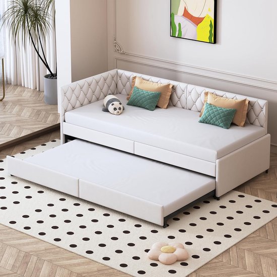 Tweepersoons Slaapbank 180x200 cm - Luxe Opklapbaar Bankbed met Lattenbodem - Geschikt voor Volwassenen