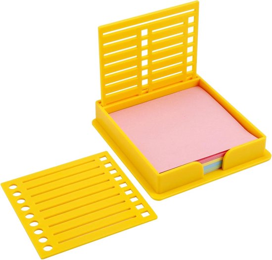 Gele Note Notitieblok Organiser en Houder voor Sticky Notes op Kantoor - Gele ...