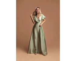 Lange mintgroene effen galajurk -Margot 48
