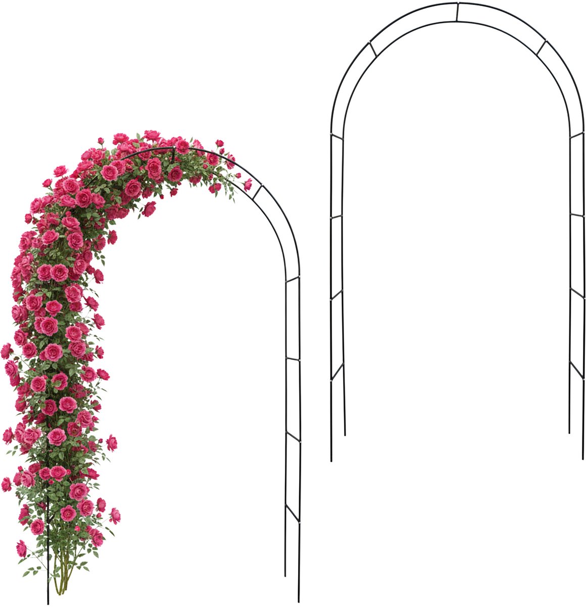 rozenbogen - zwart - 140x240x38 cm - 2 stuks