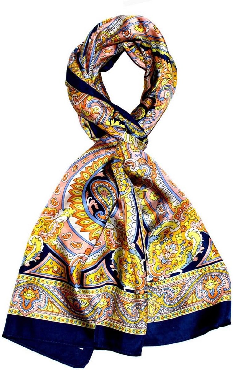 Luxe Heren Sjaal van 100% Zijde met Paisley Patroon | Zijdezacht & Groot Formaat (50x170 cm)