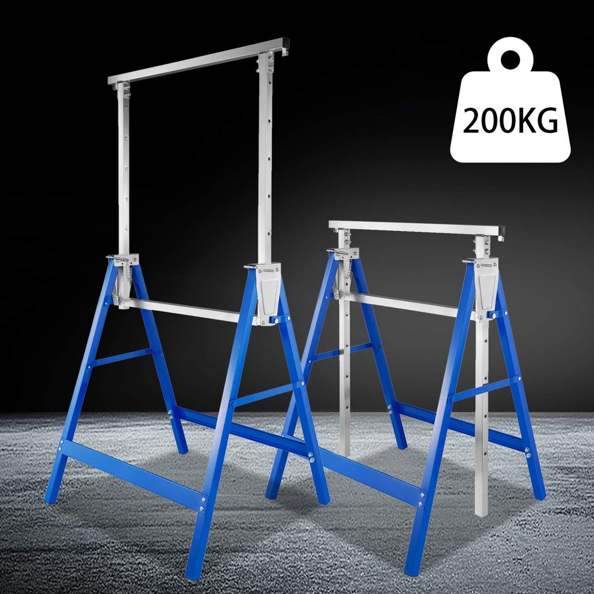 Inklapbare Werkbok Set 4 Stuks - 7-voudig In Hoogte Verstelbaar tot 130 cm - 200 kg Belasting