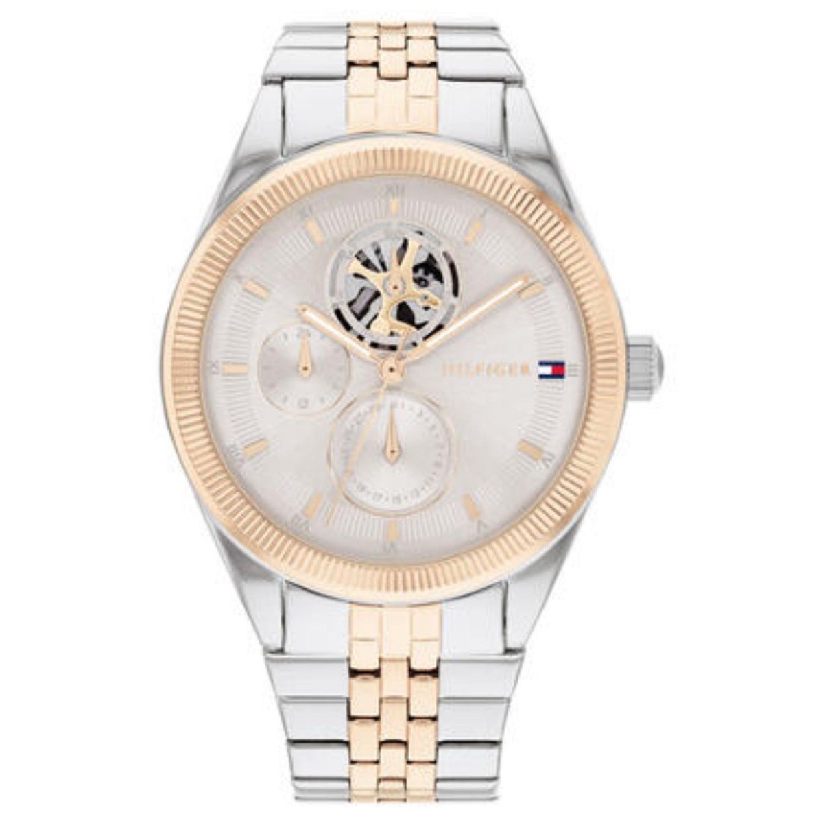 Tommy Hilfiger TH1782716 MONICA Dames Horloge - Mineraalglas - Staal - Zilverkleurig - 38 mm breed - Quartz - Vouw-Vlindersluiting - 3 ATM (spatwater)