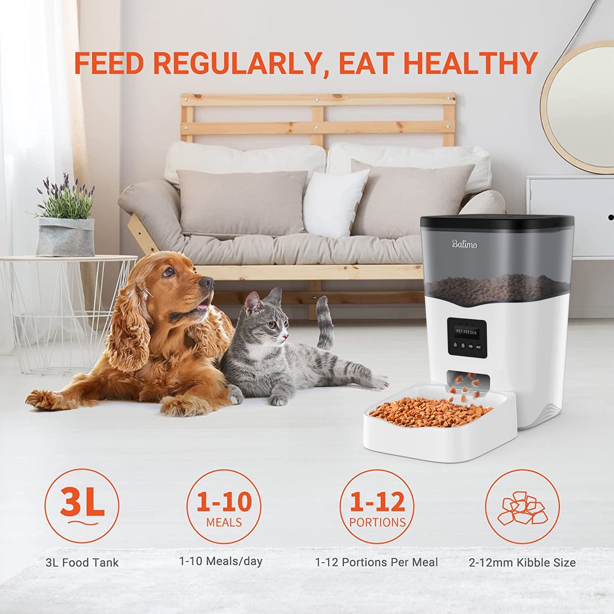 Balimo Automatische Voerbak - 3L - Voerautomaat met App - afbeelding 2