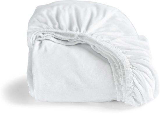 Cinderella - Hoeslaken (jusqu'à 25 cm) - Double Jersey - 140x200/210/220 cm - White