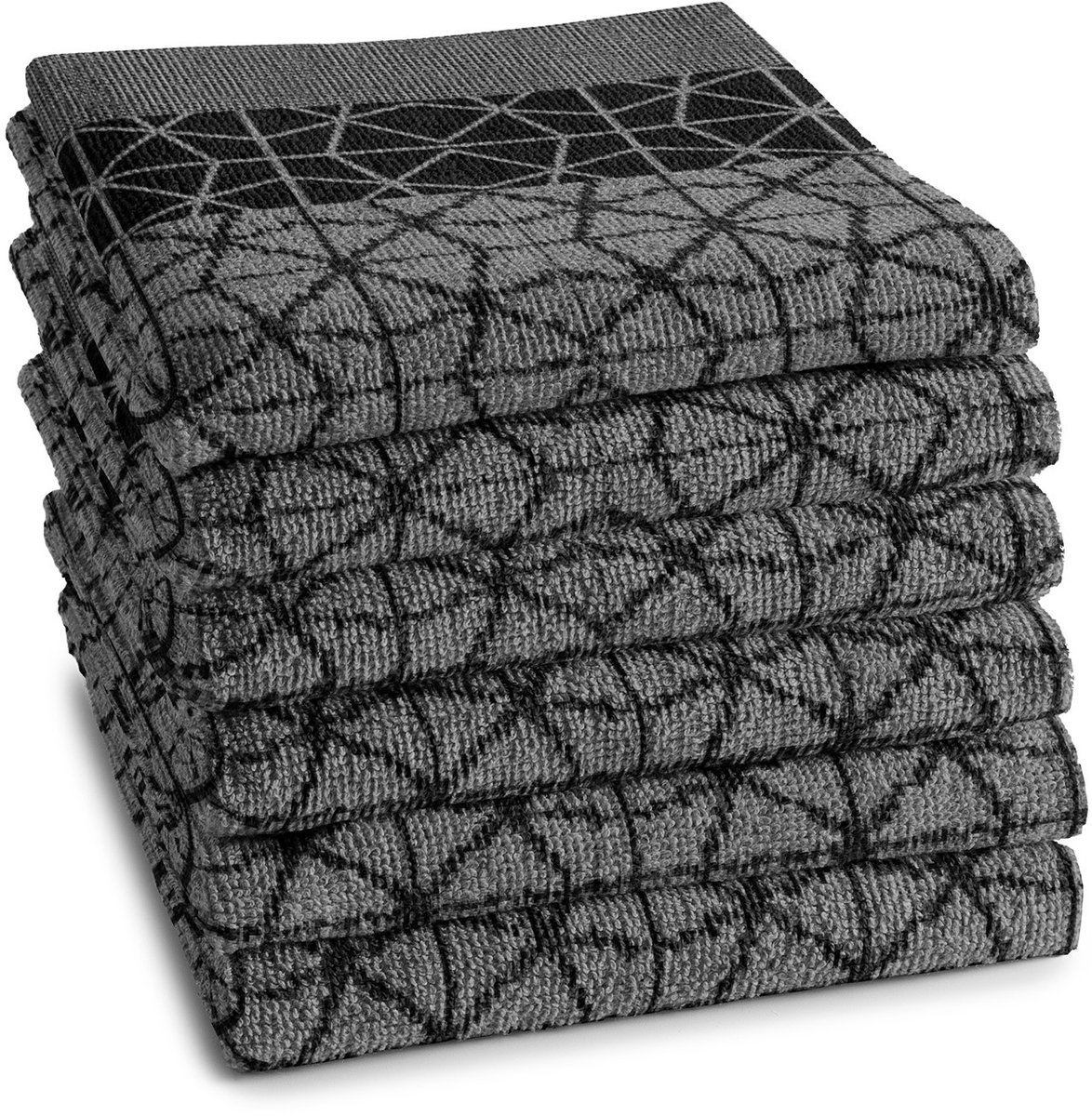DDDDD keukendoek Chrystal - 50x55 cm - Black - 6 stuks
