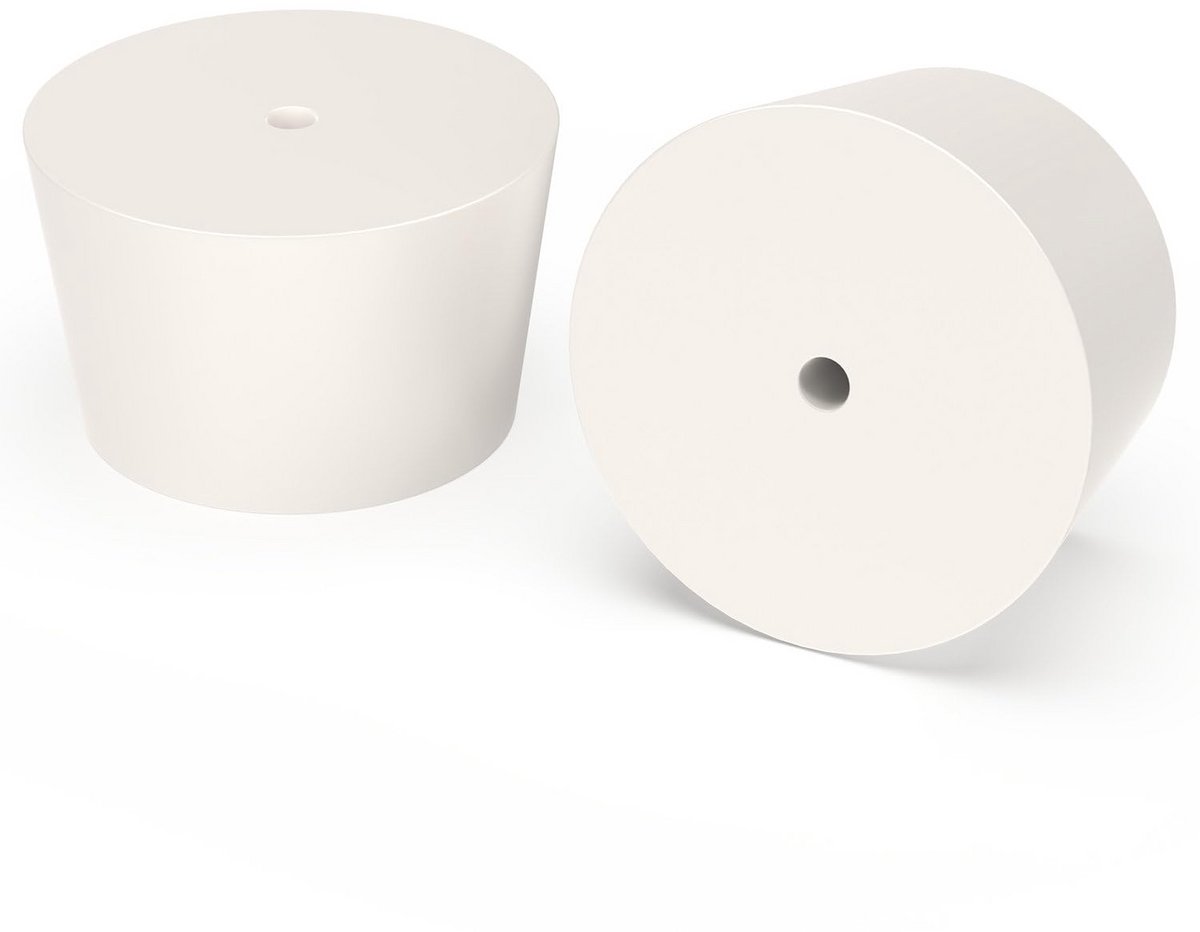 5x Massieve Rubberen Conische Stoppers met Enkel Gat - Luchtdichte Lab Stop