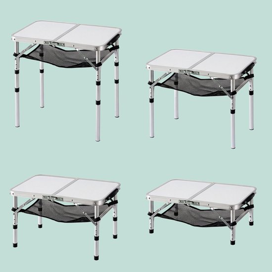 Campingtafel - 60x60x40 cm - wit — afbeelding 3