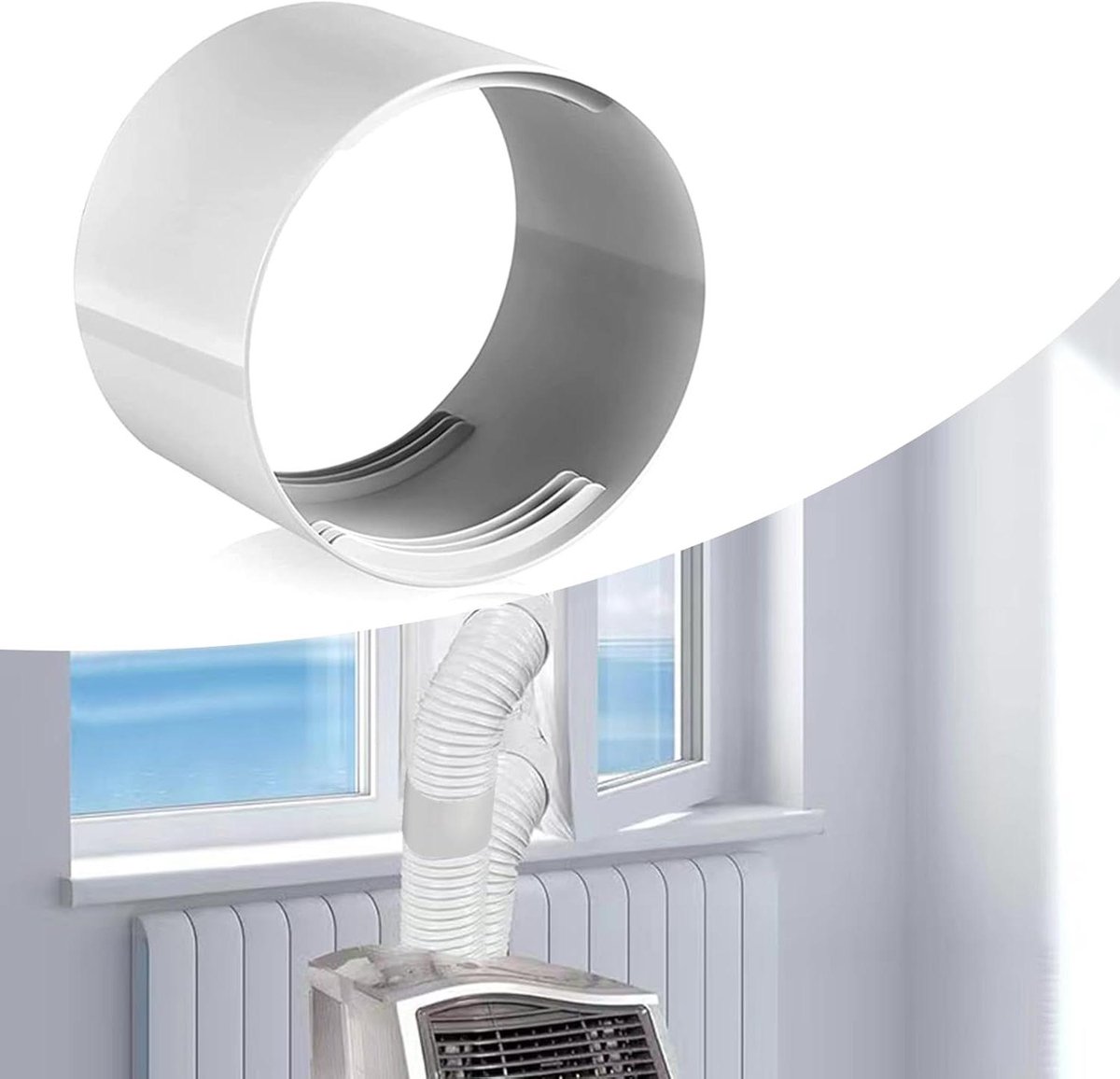 Afvoerslangadapter voor airconditioning, 15 cm slang, draagbaar verbindingsstuk
